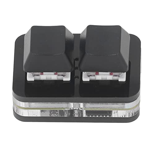 Walfront 2-Tasten-Tastatur, USB-Mini-Tastatur, Rote Schaltertastatur, Gaming-Tastatur für Rhythmus-Spiele, Kopier- und Einfügefunktion (Black) von Walfront