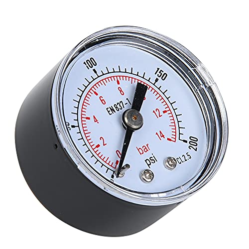 Wassermanometer Luftmanometer 10 Bar Manometer 1/8" BSPT Gewinde für Wasser für Luft für Öl(0-200psi, 0-14bar) von Walfront