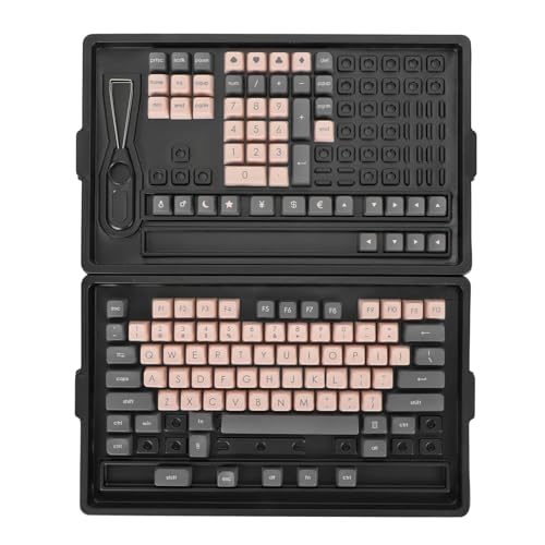 Wamsound 130 Stück transparente PBT-Tastenkappen für mechanische Tastaturen mit mattierten Kontrastfarben, professionell gestaltet, universell und aus PBT-Material. von Wamsound