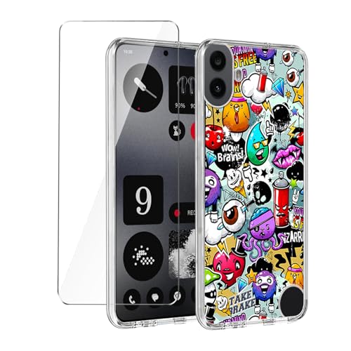 Wanglaism handyhülle für Nothing CMF Phone 1 Hülle + 1 gehärtetes Glas Displayschutzfolie, Weiche und transparente TPU Handyhülle Case Cover-XS40 von Wanglaism