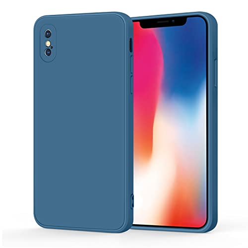 Wanme Handyhülle für iPhone X Hülle, Ultradünne Weiche Flüssigsilikon Hülle, Vollständige Schutzhülle Handyhülle für iPhone XS/iPhone X (Navy blau) von Wanme