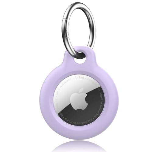 Wanme Hülle für Apple AirTag Schlüsselanhänger, AirTag Anhänger mit Kratzschutz, AirTags Tragbar Keyring Abdeckung, Schutzhülle für Apple AirTag Case Tracker (Lila) von Wanme