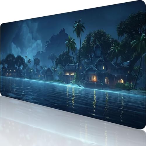 Grau Mauspad XXL 600 x 300mm, Erweiterte Groß Mousepad Kabine, Wasserfest Schreibtischunterlage Vernähte Kanten Design, Mouse Pad mit rutschfeste Gummibasis für Pc Büro Deko, Geschenke für Frauen q-B von Wanziho