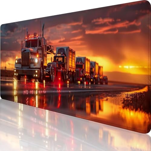 Grau Mauspad XXL 700 x 300, Erweiterte Groß Mousepad LKW, Wasserfest Schreibtischunterlage Groß Vernähte Kanten Design, Mouse Pad mit rutschfeste Gummibasis für Pc Büro Deko, Geschenke für Männer a-6 von Wanziho