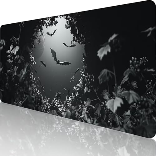 Grau Mauspad XXL 700 x 300mm, Erweiterte Groß Mousepad Vogel, Wasserfest Schreibtischunterlage Vernähte Kanten Design, Mouse Pad mit rutschfeste Gummibasis für Pc Büro Deko, Geschenke für Frauen k-D von Wanziho