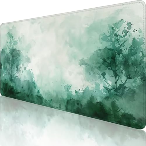 Grün Mauspad XXL 900x400 mm, Erweiterte Groß Mousepad Graffiti, Wasserfest Schreibtischunterlage Vernähte Kanten Design, Mouse Pad mit Rutschfeste Gummibasis für Pc Büro Deko, Geschenke für männer 0-5 von Wanziho