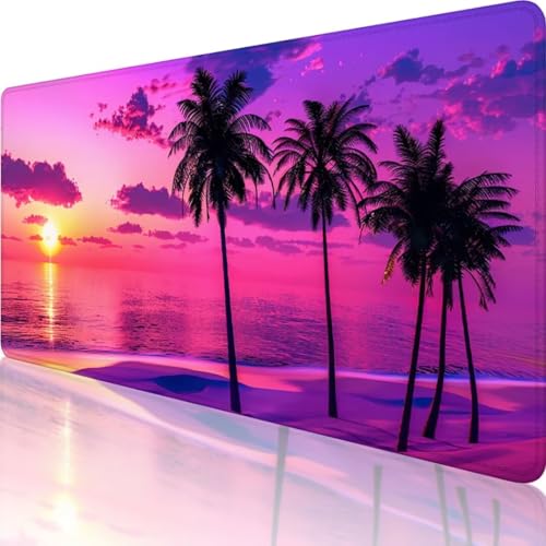 Rosa Gaming Mauspad XXL 1200 x 600mm Mousepad Ozean, Erweiterte Groß Mauspad Schreibtischunterlage mit Vernähte Kanten Design, WassXerdicht Anti-Rutsch für PC, Laptop Büro Desk Mat Deko Geschenke i-U von Wanziho