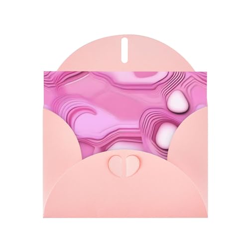 Grußkarte mit rosa Quarz, gemustert, Perlen, blanko, geeignet für Geburtstag, Hochzeit, Party, Einladung, mit rosa Umschlag von WapNo