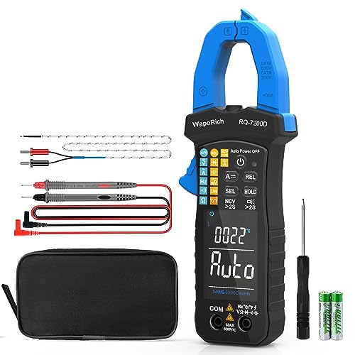 Digital Clamp Meter TRMS 6000 Zählt Multimeter, WapoRich Amperemeter Voltmeter Tester mit Auto Range NCV misst AC DC Spannungs-Stromwiderstand Kontinuität Kapazität Dioden Temp Frequenz RQ-7200D Digital Clamp Meter TRMS 6000 Zählt Multimeter, WapoRich Amperemeter Voltmeter Tester mit Auto Range NCV misst AC DC Spannungs-Stromwiderstand Kontinuität Kapazität Dioden Temp Frequenz RQ-7200D von WapoRich