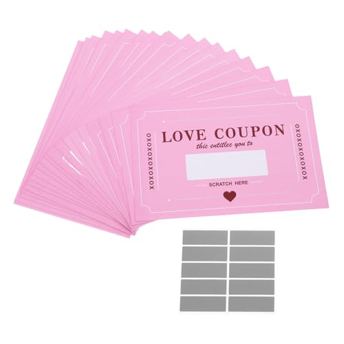 Warmhm 20 Blätter Valentinstag-rubbelkarte Rubbelkarten Rubbellose Zum Jubiläumsspiel Valentinskarten Abrubbeln Rubbelspiel Zum Jubiläum Datumskarten Zum Rubbeln Für Paare Rosa Papier von Warmhm