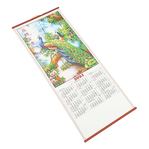 Warmhm 2024 Scrollkalender Hängender Chinesischer Kalender Drachenjahreskalender Kalender Zum Aufhängen Fengshui-kalender Feng-shui-kalender Dekor Papier Chinesischer Stil Geschenk Büro von Warmhm
