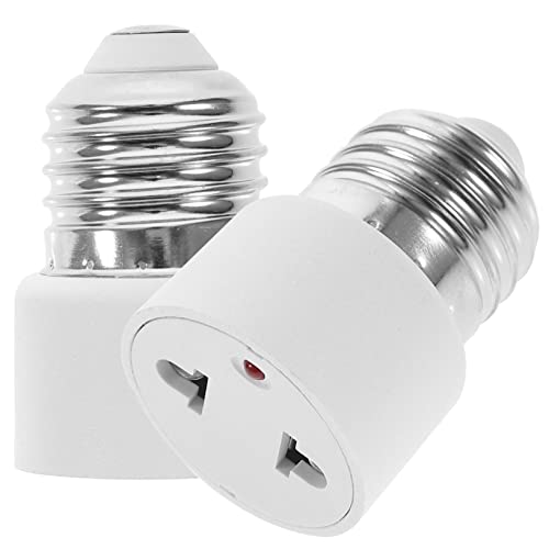 Warmhm 2St E27 Steckdosenadapter - Intelligenter Adapter Für Glühbirne Zur Steckdose - Umwandlung Der Lichtsteckdose in Steckeradapter E27 Birne Lampenfassung Adapter Austausch von Warmhm