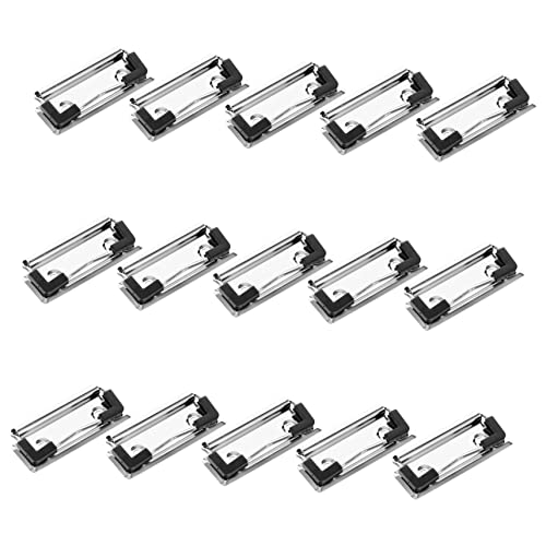 Warmhm Clips 15 Stück Ordner-Clips Kleine Klemmbretter Große Ordner-Clips Schwarzes Metall Montierbare Klemmbrett-Clips Klemmbrett-Clips Haken Hartfaserplatten-Klemme Griff Schulsachen von Warmhm