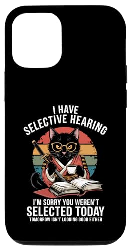 Hülle für iPhone 12/12 Pro Japan Kawaii Katze Samurai I Have Selective Hearing von Warrior Vintage Japanese Samurai Cat tshirt