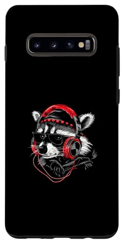 Hülle für Galaxy S10+ Raccoon DJ Kopfhörer von Waschbär DJ Kopfhörer Geschenk Kleidung