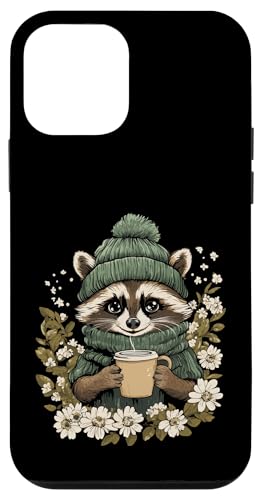 Waschbär Frauen Kaffee Deko Kinder Raccoon Mädchen Waschbär Hülle für iPhone 12 mini von Waschbär Damen Kleidung Herren Raccoon Kaffee Deko