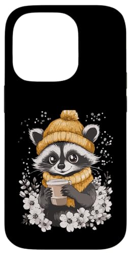 Waschbär Frauen Kaffee Deko Kinder Raccoon Mädchen Waschbär Hülle für iPhone 14 Pro von Waschbär Damen Kleidung Herren Raccoon Kaffee Deko