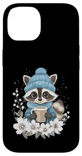 Waschbär Frauen Kaffee Deko Kinder Raccoon Mädchen Waschbär Hülle für iPhone 14 von Waschbär Damen Kleidung Herren Raccoon Kaffee Deko