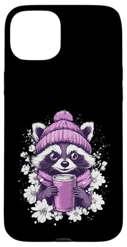 Waschbär Frauen Kaffee Deko Kinder Raccoon Mädchen Waschbär Hülle für iPhone 15 Plus von Waschbär Damen Kleidung Herren Raccoon Kaffee Deko