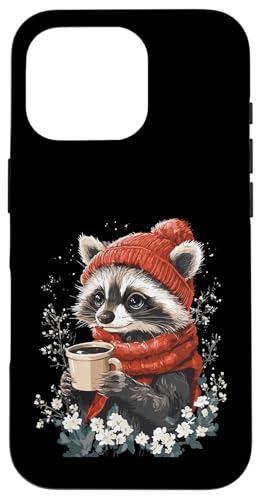 Waschbär Frauen Kaffee Deko Kinder Raccoon Mädchen Waschbär Hülle für iPhone 16 Pro von Waschbär Damen Kleidung Herren Raccoon Kaffee Deko