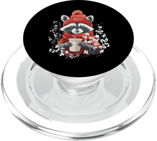 Waschbär Frauen Kaffee Deko Kinder Raccoon Mädchen Waschbär PopSockets PopGrip für MagSafe von Waschbär Damen Kleidung Herren Raccoon Kaffee Deko