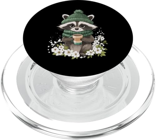 Waschbär Frauen Kaffee Deko Kinder Raccoon Mädchen Waschbär PopSockets PopGrip für MagSafe von Waschbär Damen Kleidung Herren Raccoon Kaffee Deko