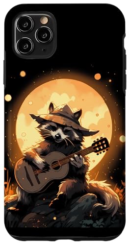 Hülle für iPhone 11 Pro Max Waschbär Spielt Banjo Gitarre Design Bluegrass Musik von Waschbär Tier mit Banjo Geschenk Fiddle Mandoline