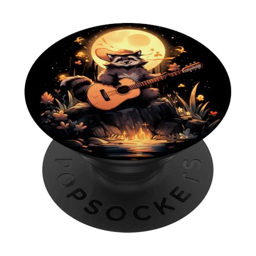 Waschbär Spielt Banjo Gitarre Design Bluegrass Musik PopSockets Klebender PopGrip von Waschbär Tier mit Banjo Geschenk Fiddle Mandoline