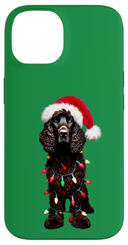 Hülle für iPhone 14 Wasserspaniel Hund Weihnachtsmannmütze Weihnachtsbeleuchtung Besitzer Mama Papa von Water Spaniel Dog Christmas Products