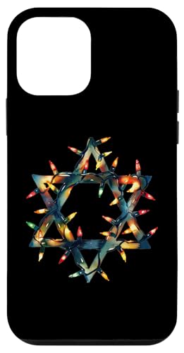 Hülle für iPhone 12 mini Weihnachtsbeleuchtung jüdisches Symbol Davidstern Chanukka von Watercolor Judaism Symbol Chanukah Chrismukkah