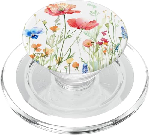 Aquarellmalerei Wildblumen niedlich botanisch PopSockets PopGrip für MagSafe von Watercolor Painting Wildflowers Designs