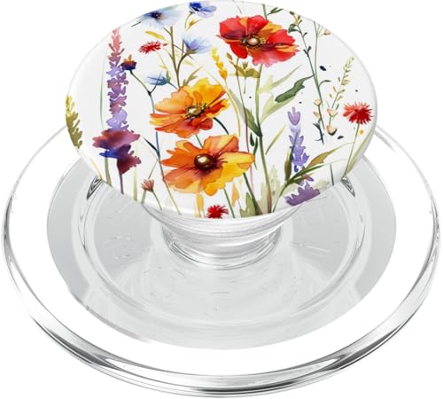 Aquarellmalerei Wildblumen niedlich botanisch PopSockets PopGrip für MagSafe von Watercolor Painting Wildflowers Designs