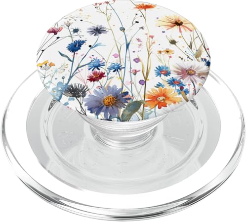 Aquarellmalerei Wildblumen niedlich botanisch PopSockets PopGrip für MagSafe von Watercolor Painting Wildflowers Designs