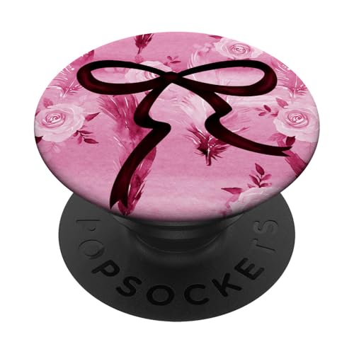 Boho-Mädchen, kunstvolle Feder, trendig, kokett, niedlicher Schleifendruck, Rosa PopSockets Klebender PopGrip von Watercolour Fashion Shades