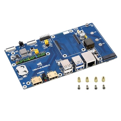 Waveshare Compute Module 5 IO Board, Compatible with All Variants of Raspberry Pi CM5, with PoE Feature, Single Board Only von Waveshare