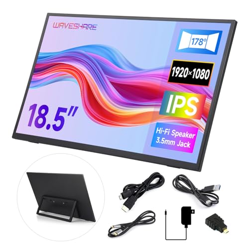 Waveshare Luck-Fox 18.5inch Portable Monitor with Stand, IPS Screen, 120Hz High Refresh Rate, Mini HDMI Interface, 1920 × 1080 Full HD, 178° Viewing Angle, ABS Case, Supports HDR, No Touch von Waveshare