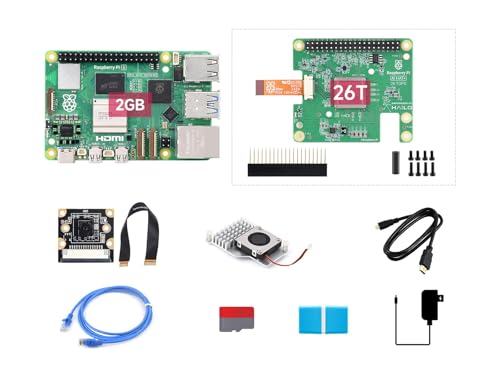 Waveshare PI5-2GB AI Kit D, with Pi5-2GB & PI5 AI Acce D kit, BCM2712 Processor, 2.4GHz Quad-Core 64-Bit Arm Cortex-A76 CPU, RP1 I/O Controller von Waveshare