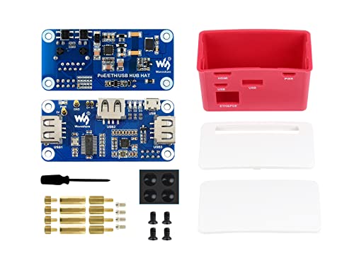 Waveshare PoE-ETH-USB-HUB-Box Compatible with Raspberry Pi Zero/Zero W/Zero WH, PoE 802.3af-Compliant Ethernet Port, 3X Extended USB 2.0 Ports Plug-and-Play von Waveshare