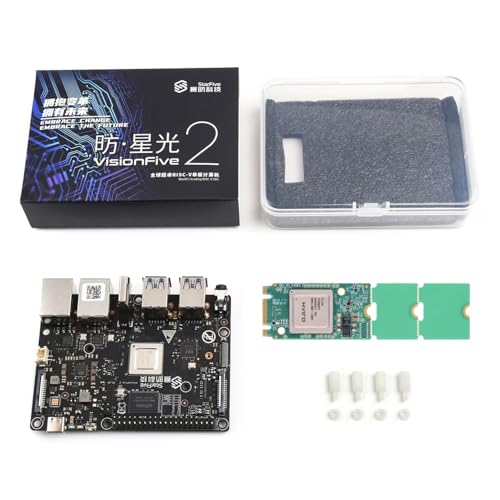 Waveshare VisionFive2 8GB AI Kit RISC-V Single Board Computer, StarFive JH7110 Processor with Integrated 3D GPU, Base on Linux, Comes with Hailo-8L M.2 AI Accelerator Module, Without WiFi Module von Waveshare