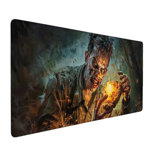 Gaming Mauspad, Mousepad XXL 700x300mm, Mauspad groß Schreibtischunterlage für Vernähte Kanten WassXerdicht Anti-Rutsch für PC, Laptop Verbessert Präzision und Geschwindigkei (Furcht, Zombie) V-4 von Waxonle