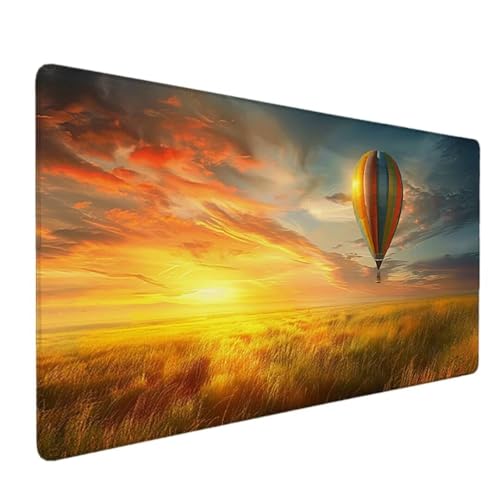 Mauspad XXL, Gaming Mauspad XXL 800x400x3mm Schreibtischunterlage, Mousepad Large Size Verbessert Präzision und Geschwindigkeit Gummiunterseite, WassXerdicht Anti-Rutsch - (Gelb, HeißLuftballon) 2-6 von Waxonle