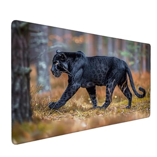 Mauspad XXL 600 x 300 x 3mm - Mousepad XXL Gaming Mauspad - Tischunterlage Large Size - Verbessert Präzision & Geschwindigkeit - Stabiler Halt auf Glatten Oberflächen Ergonomisches (Schwarz, Tier) 6-W von Waxonle