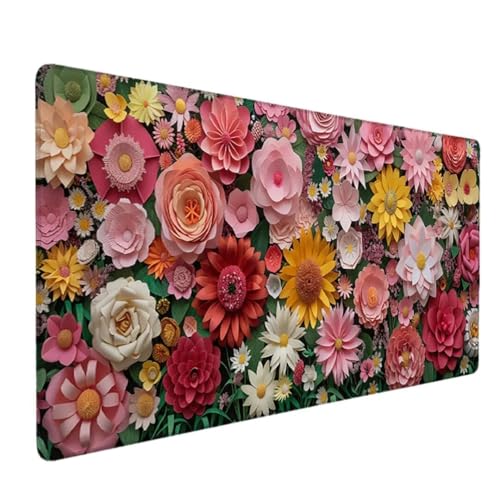 Mauspad XXL 600 x 300mm - Mousepad XXL Gaming Mauspad - Tischunterlage Large Size - Verbessert Präzision & Geschwindigkeit - Stabiler Halt auf Glatten Oberflächen Ergonomisches - (Rosa, Rose) C-V von Waxonle