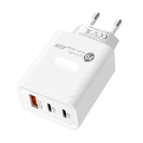 USB-Ladeblock, Telefon-Ladeblock,USB-Ladegerät Telefonladegerät | Typ-C-Adapter mit 3 Anschlüssen, tragbares 40-W-Ladegerät, Reisestecker-Adapter-Wandladegerät, Wandadapter von Wcybym