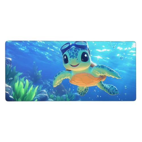 Blau Mousepad XL 1000x400mm/100x40cm Groß Gaming Mauspad Meeresschildkröten, Schreibtischunterlage Mit Anti-Rutsch Basis, Tischunterlage Large Size, Gaming Office Zubehör, Geschenke für Männer-z716 von Weaejoan