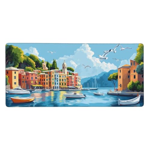 Fluss Mousepad XL 1200x600mm/120x60cm Groß Gaming Mauspad Stadt Venedig, Schreibtischunterlage Mit Anti-Rutsch Basis,Tischunterlage Large Size, Gaming Office Home Zubehör, Geschenke für Männer-z558 von Weaejoan