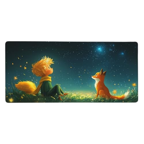 Gaming Mauspad, Karikatur Mousepad XXL 1000x400x3mm Mousepad Gaming Fuchs, Schreibtischunterlage Mit Kantenschutz, Wasserabweisend Maus Pad Gaming Zubehör Verbessert Präzision und Geschwindigkei-z387 von Weaejoan