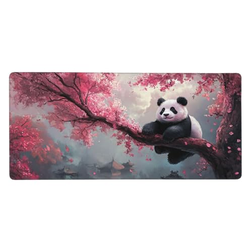 Gaming Mauspad, Panda Mousepad XXL 1000x400x3mm Mousepad Gaming Tier, Schreibtischunterlage Mit Kantenschutz, Wasserabweisend Maus Pad Gaming Zubehör Verbessert Präzision und Geschwindigkei-z1079 von Weaejoan