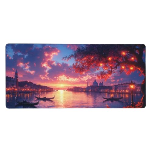 Gaming Mauspad, Rot Mousepad XXL 1200x600x3mm Mousepad Gaming Segelboot, Schreibtischunterlage Mit Kantenschutz, Wasserabweisend Maus Pad Gaming Zubehör Verbessert Präzision und Geschwindigkei-z517 von Weaejoan