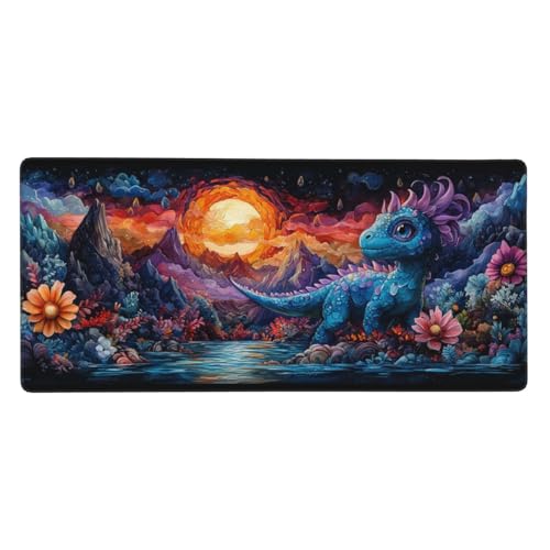 Karikatur Mousepad XL 1000x500mm/100x50cm Groß Gaming Mauspad Drachen, Schreibtischunterlage Mit Anti-Rutsch Basis, Tischunterlage Large Size, Gaming Office Home Zubehör, Geschenke für Männer-z378 von Weaejoan